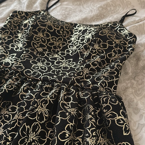 Black Gold Mini Semi-Formal Dress - Picture 2 of 4